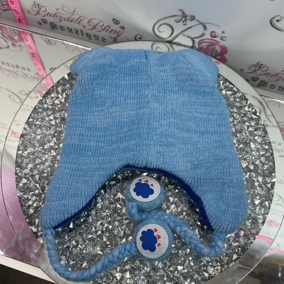 Care Bears hat grumpy braided tassel Blue Bear Knit Earflap Hat - Picture 4 of 5